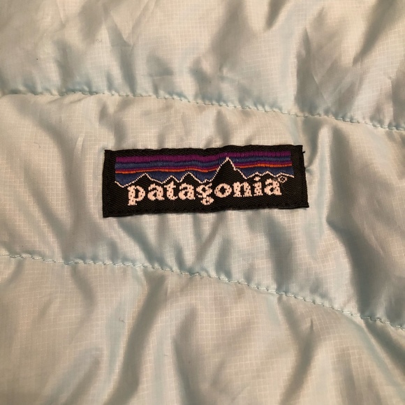 Light Blue Patagonia Puffy Down Vest - Picture 2 of 6